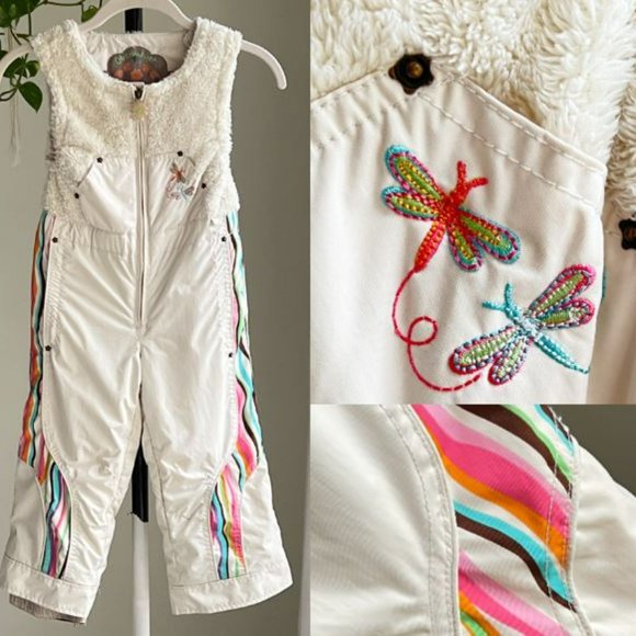 Obermeyer Other - Obermeyer Bon Bon Bib I-Grown Snow Overalls Ivory Dragonfly Snoveralls NEW